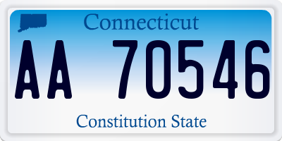 CT license plate AA70546