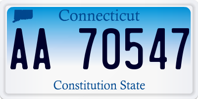 CT license plate AA70547