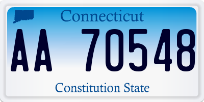 CT license plate AA70548