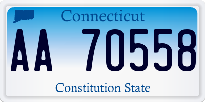 CT license plate AA70558