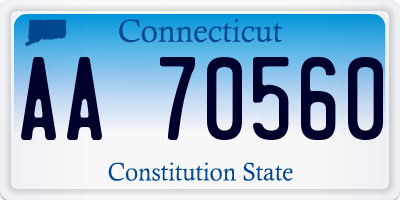 CT license plate AA70560