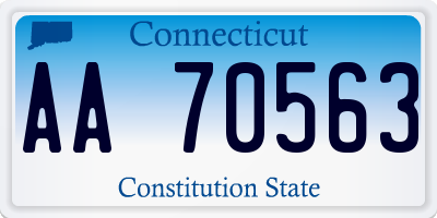 CT license plate AA70563
