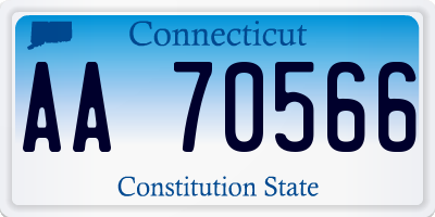 CT license plate AA70566