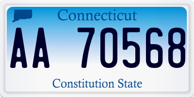 CT license plate AA70568