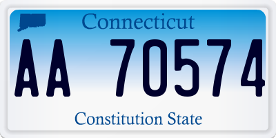 CT license plate AA70574