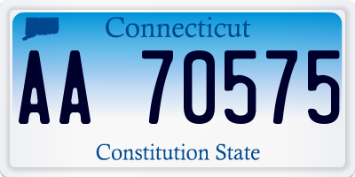 CT license plate AA70575