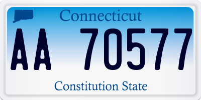 CT license plate AA70577