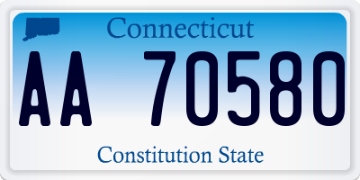 CT license plate AA70580