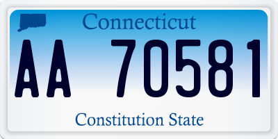 CT license plate AA70581