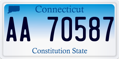 CT license plate AA70587