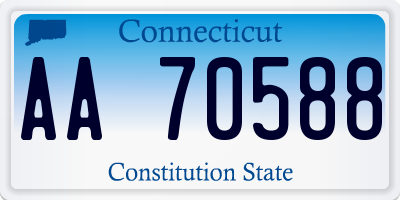 CT license plate AA70588