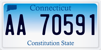 CT license plate AA70591