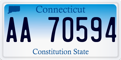 CT license plate AA70594