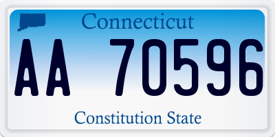 CT license plate AA70596