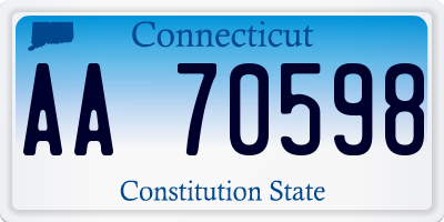 CT license plate AA70598