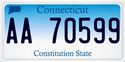 CT license plate AA70599