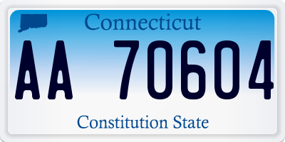 CT license plate AA70604