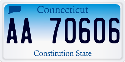 CT license plate AA70606