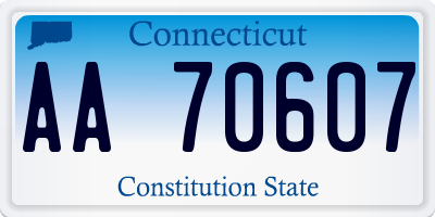 CT license plate AA70607