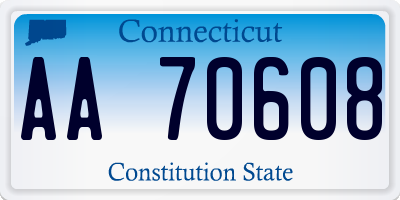 CT license plate AA70608