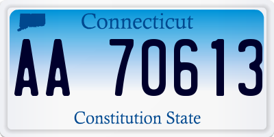 CT license plate AA70613