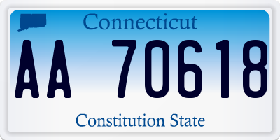 CT license plate AA70618