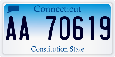 CT license plate AA70619