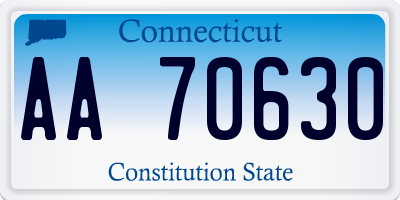 CT license plate AA70630