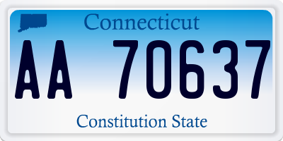 CT license plate AA70637