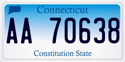 CT license plate AA70638