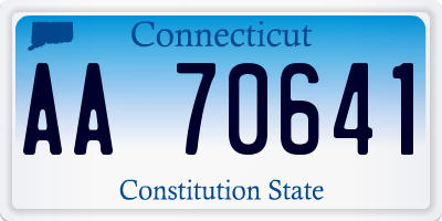 CT license plate AA70641