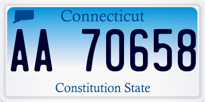 CT license plate AA70658