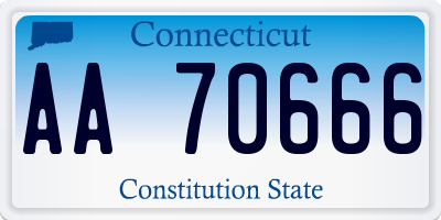 CT license plate AA70666