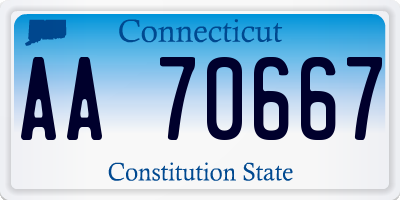 CT license plate AA70667