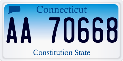 CT license plate AA70668