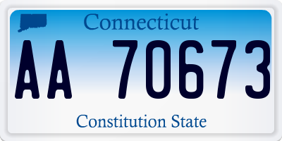 CT license plate AA70673