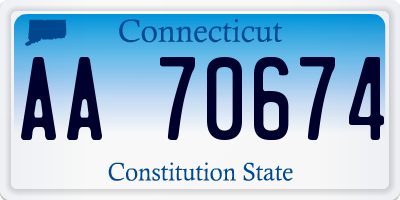 CT license plate AA70674