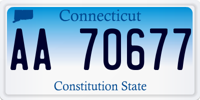 CT license plate AA70677