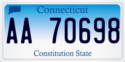 CT license plate AA70698