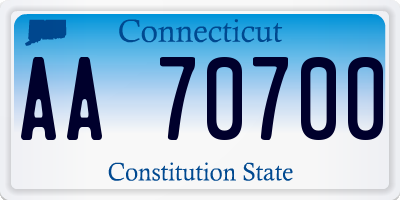 CT license plate AA70700