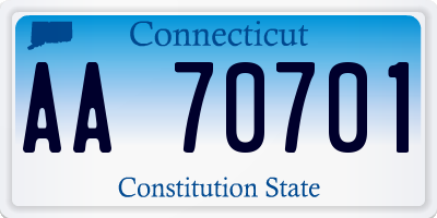 CT license plate AA70701