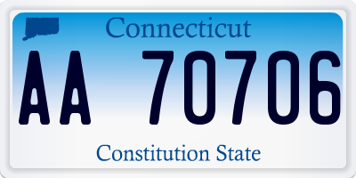 CT license plate AA70706