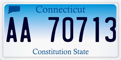 CT license plate AA70713