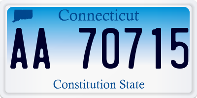 CT license plate AA70715