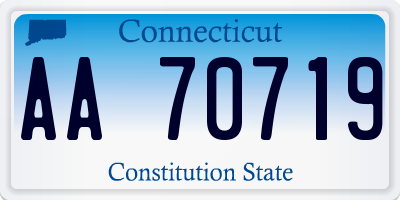 CT license plate AA70719