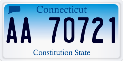 CT license plate AA70721