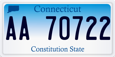 CT license plate AA70722