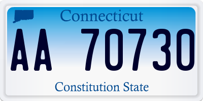 CT license plate AA70730