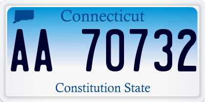 CT license plate AA70732