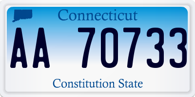 CT license plate AA70733